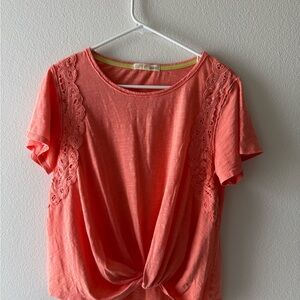 Women's Coral Lace Detail Top